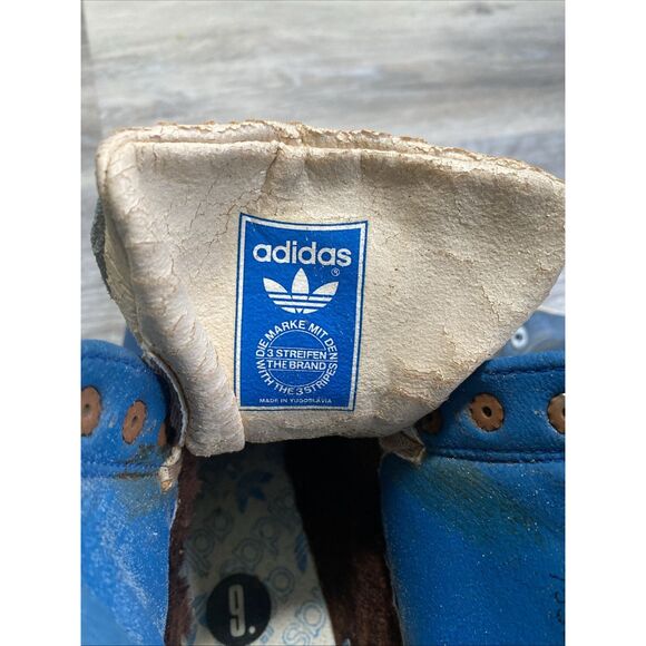 Vintage Adidas St. Moritz Ski Boot Blue White Trefoil Logo 1970s 1980s Rare SZ 9 - Picture 7 of 16
